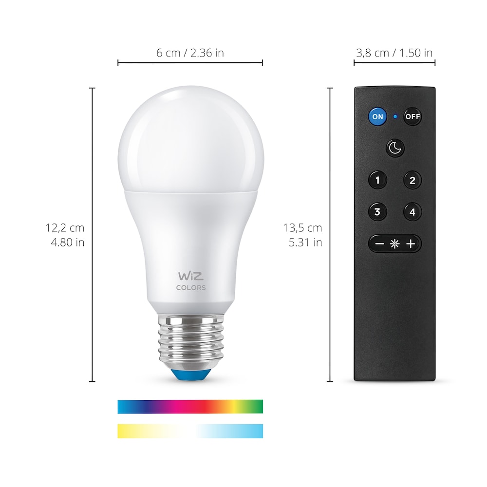 2x Smarte WiZ Lampe mit bis zu 16 Millionen Farbe (60W) inkl. Fernbedienung