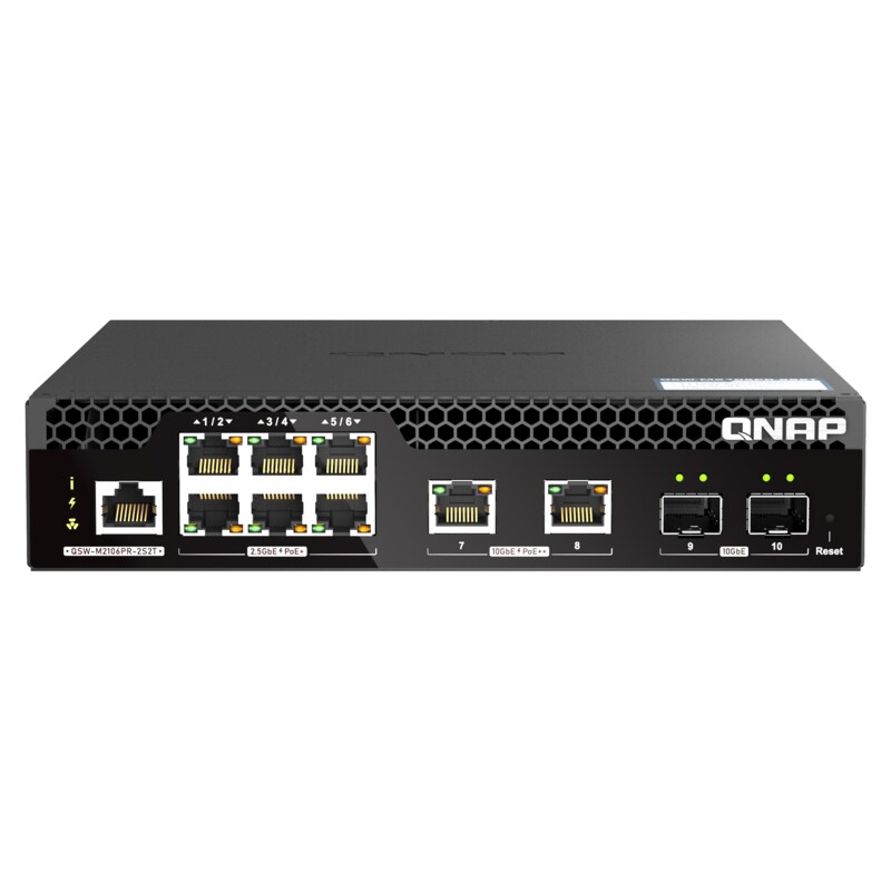 QNAP QSW-M2106PR-2S2T Rackmount 10GbE und 2,5GbE Web Managed Switch