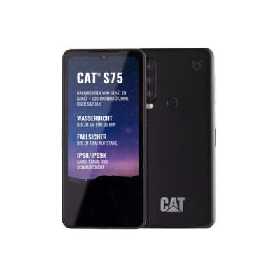 Farbe Schwarz günstig Kaufen-CAT S75 5G schwarz Dual-SIM Outdoor Android 12.0 6/128GB Smartphone. CAT S75 5G schwarz Dual-SIM Outdoor Android 12.0 6/128GB Smartphone <![CDATA[• Farbe: schwarz • 2,2 GHz Mediatek Dimensity 930 Octa-Core-Prozessor • 50 Megapixel Hauptkamera • 16