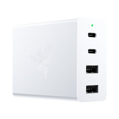 Charge/Communication günstig Kaufen-RAZER USB-C 130W GaN Charger Mercury. RAZER USB-C 130W GaN Charger Mercury <![CDATA[• RAZER USB-C 130W GaN Charge • 2x USB-Anschlüsse (Typ C), 2x USB-Anschlüsse (Typ A) • Kompatibel zu Razer Blade, MacBook, Windows-Laptop, Tablet, Smartphone • A