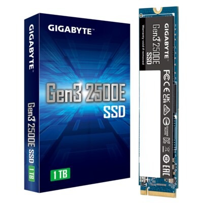 SH 3D günstig Kaufen-GIGABYTE NVMe PCIe 3th Gen 2500E SSD 1TB. GIGABYTE NVMe PCIe 3th Gen 2500E SSD 1TB <![CDATA[• 1 TB • M.2 2280 Card, PCIe 3.0 • Maximale Lese-/Schreibgeschwindigkeit: 2400 MB/s / 1800 MB/s • Flash-Speicher-Bauart: 3D TLC NAND • 3D TLC NAND]]>. 