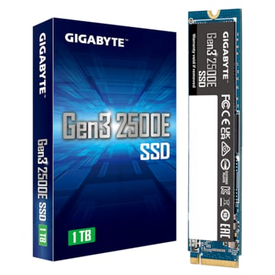 CARD  günstig Kaufen-GIGABYTE NVMe PCIe 3th Gen 2500E SSD 1TB. GIGABYTE NVMe PCIe 3th Gen 2500E SSD 1TB <![CDATA[• 1 TB • M.2 2280 Card, PCIe 3.0 • Maximale Lese-/Schreibgeschwindigkeit: 2400 MB/s / 1800 MB/s • Flash-Speicher-Bauart: 3D TLC NAND]]>. 