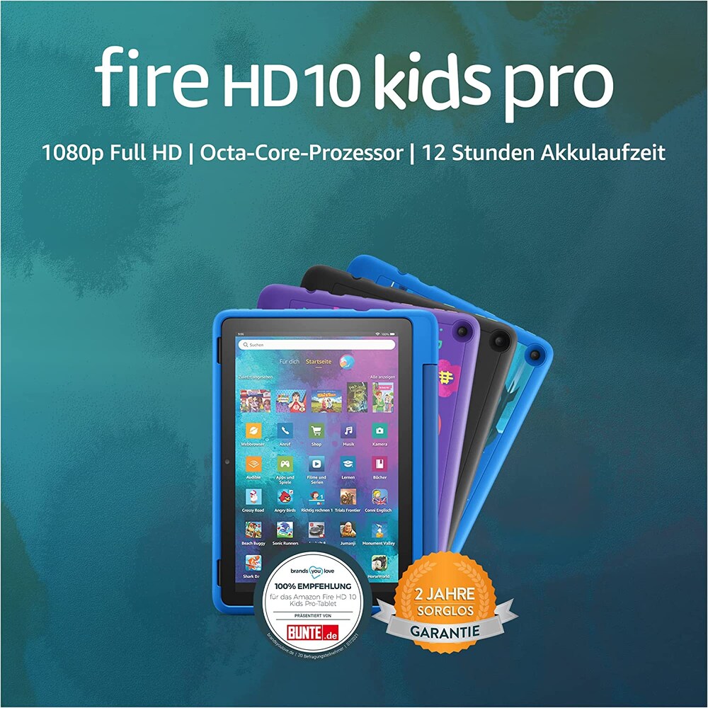 Amazon Fire HD 10 Kids Pro Tablet WiFi 32GB Kid-Friendly Case "Graffiti" violett