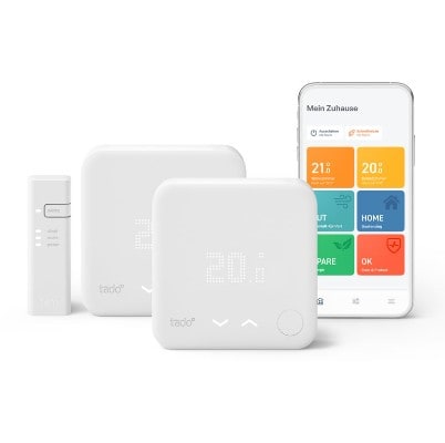 tado&deg; Starter Kit mit 2 Smarten Thermostaten V3+ (Verkabelt) f&uuml;r Fu&szlig;bodenheizung