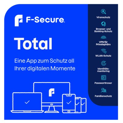 F-Secure  Total Security and VPN | 3 Geräte | Download and Produktschlüssel | 06430052574145