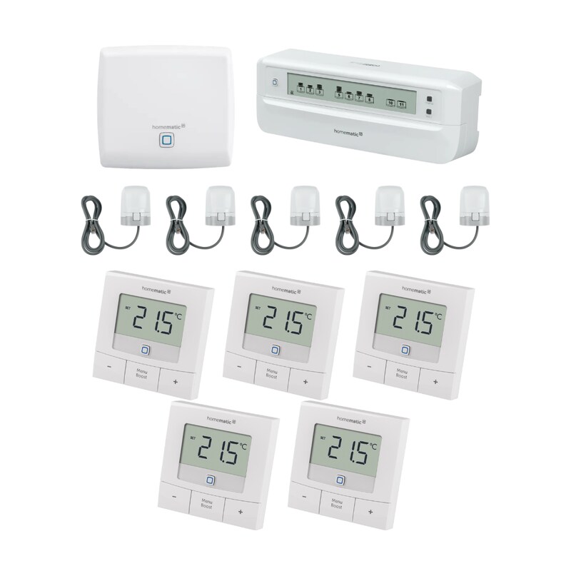 Homematic IP Starter Set Fußbodenheizungssteuerung für 5 Räume mit 12fach Aktor