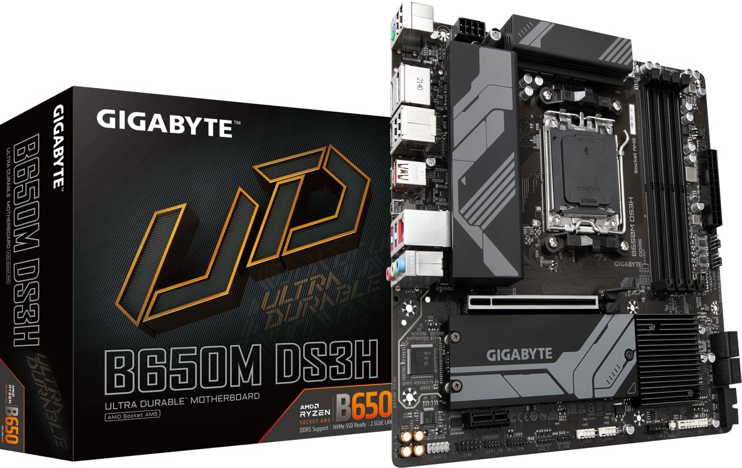 GIGABYTE B650M DS3H mATX Mainboard Sockel AM5 HDMI/2xDP/USB-C/M.2/