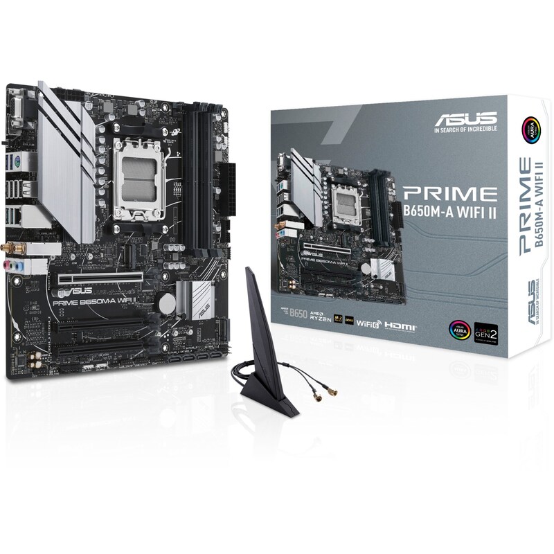 ASUS PRIME B650M-A WIFI II mATX Mainboard Sockel AM5 M.2/USB3.2 TypC/HDMI/DP/VG