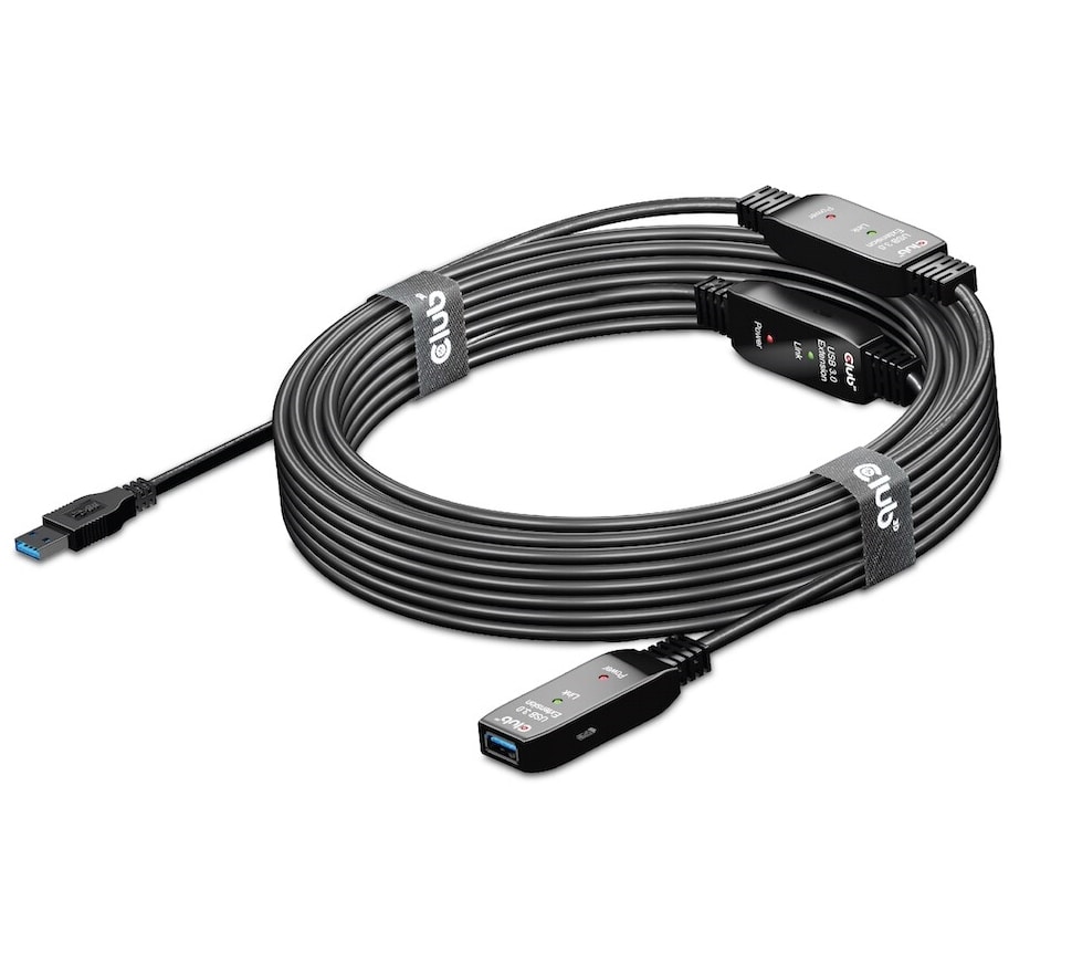 Club 3D USB 3.2 Gen1 aktives Kabel 15m St./B. 28AWG schwarz