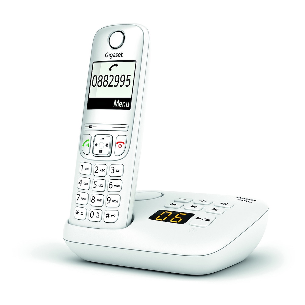 Gigaset A690A - Schnurlostelefon - Rufnummernanzeige, Anrufbeantworter weiß