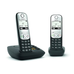 Gigaset A690A Duo - Schnurlostelefon-Rufnummernanzeige, Anrufbeantworter schwarz