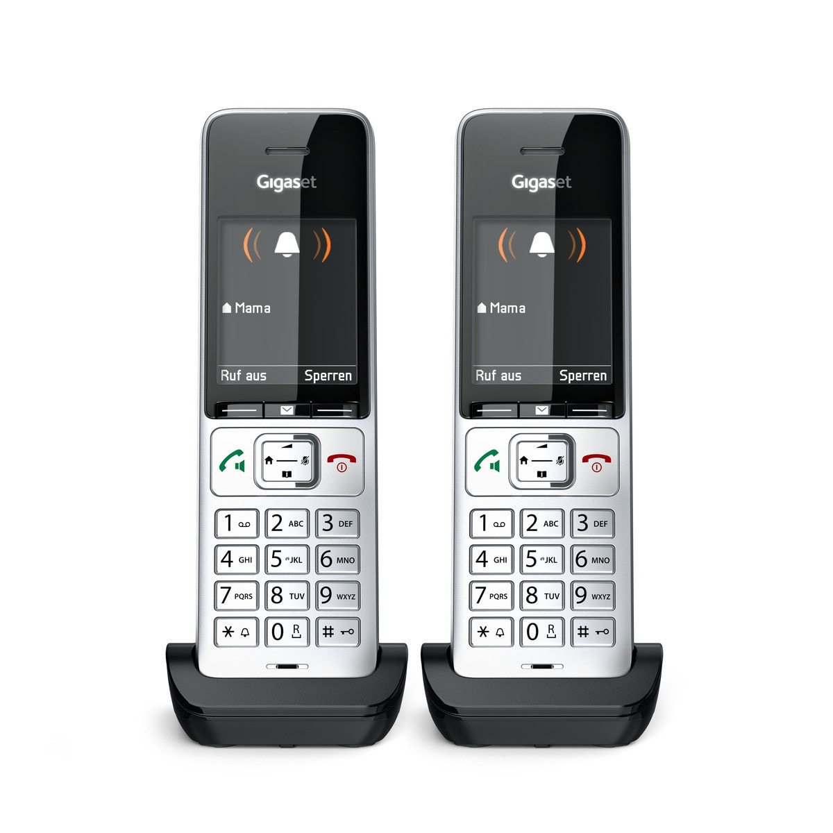 Gigaset Comfort 500HX Duo - Schnurlostelefon - Rufnummernanzeige, DECT silber