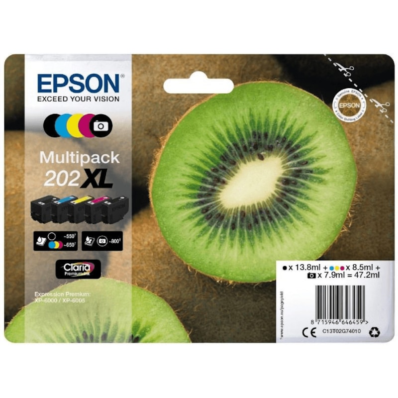 ck Schwarz günstig Kaufen-Epson C13T02G74010 Druckerpatronen Multipack 202XL Schwarz, Cyan, Magenta, Gelb. Epson C13T02G74010 Druckerpatronen Multipack 202XL Schwarz, Cyan, Magenta, Gelb <![CDATA[• Epson C13T02G74010 Tintenpatronen Multipack 202XL • Farbe: Schwarz, Photo Schwarz, 