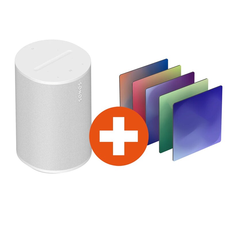 Sonos Era 100 Smart Speaker Bluetooth weiss + Senic Mood Blocks NFC Vinylcards