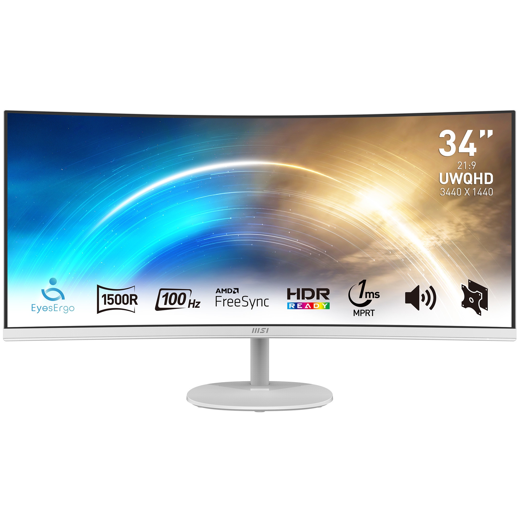 MSI PRO MP341CQWDE 86,4cm (34&quot;) UWQHD VA Monitor HDMI/DP 100Hz 4ms FreeSync