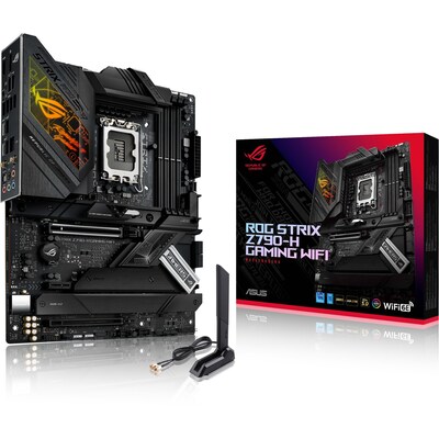 CPU/Core günstig Kaufen-ASUS ROG STRIX Z790-H GAMING WIFI ATX Mainboard Sockel 1700 DP/HDMI/M.2/WIFI/BT. ASUS ROG STRIX Z790-H GAMING WIFI ATX Mainboard Sockel 1700 DP/HDMI/M.2/WIFI/BT <![CDATA[• ATX Mainboard mit Sockel Intel 1700 für Intel Core 13. Generation-CPU • Intel 