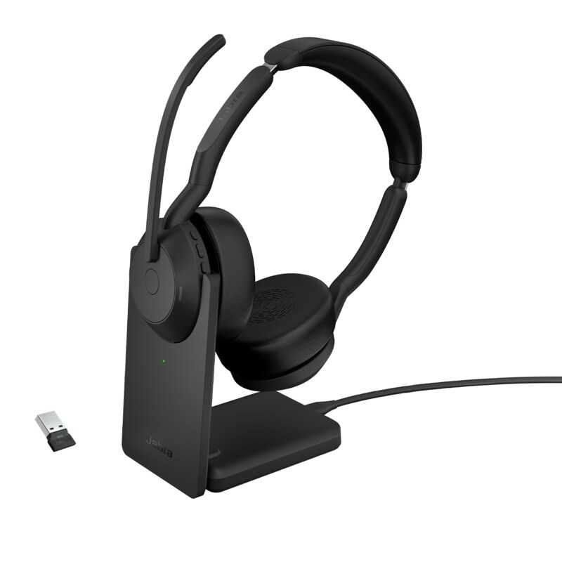 Jabra Evolve2 55 UC Stereo USB Headset schwarz USB-C Ladestation