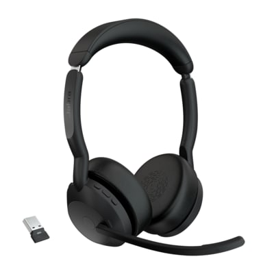 Headset f günstig Kaufen-Jabra Evolve2 55 MS Stereo USB Headset schwarz USB-A. Jabra Evolve2 55 MS Stereo USB Headset schwarz USB-A <![CDATA[• Leichtes Design dank Jabra Air Comfort • MS Teams zertifiziert • Anschluß über USB-A • aktive Geräuschunterdrückung (ANC) •