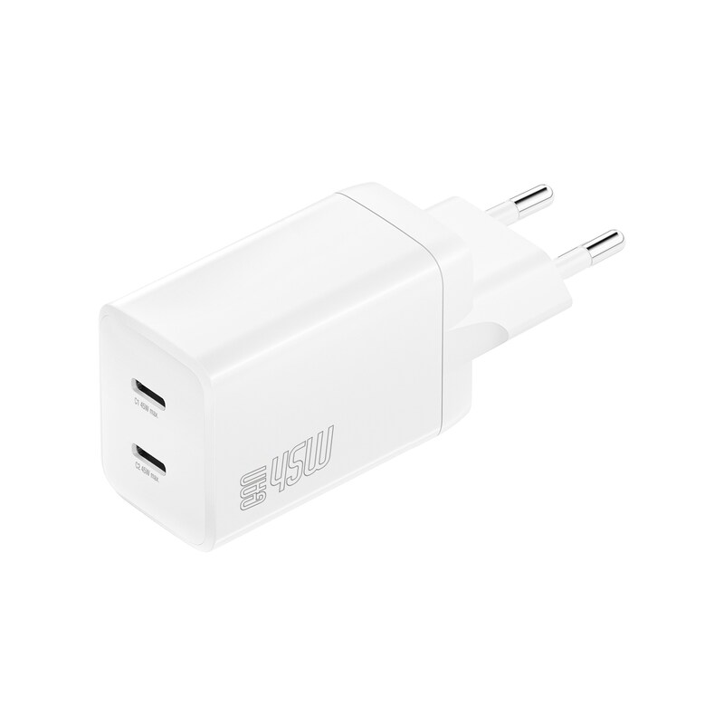 4smarts Ladegerät PDPlug Dual 45W GaN 2xC, weiß