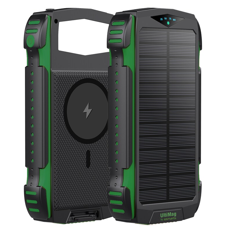 4smarts Solar Powerbank TitanPack UltiMag 20000mAh, grün/schwarz