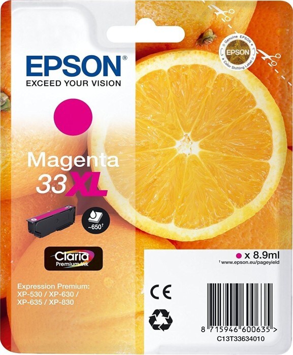 Epson C13T33634012 Druckerpatrone 33XL magenta Claria Premium Ink