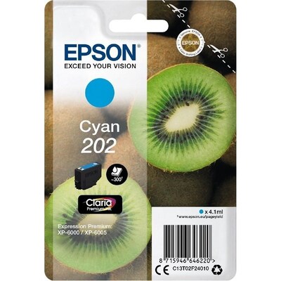 bel 30  günstig Kaufen-Epson C13T02F24010 Druckerpatrone 202 Cyan ca. 300 Seiten. Epson C13T02F24010 Druckerpatrone 202 Cyan ca. 300 Seiten <![CDATA[• Epson C13T02F24010 Tintenpatrone 202 • Farbe: Cyan • Inhalt: ca. 4,1 ml / ca. 300 Seiten • Kompatibel zu: Epson Express