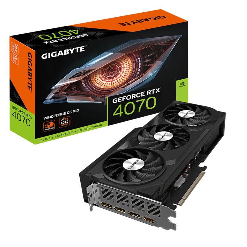 GIGABYTE GeForce RTX 4070 WINDFORCE OC 12GB GDDR6X Grafikkarte 1xHDMI 3xDP