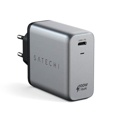 Tech Time günstig Kaufen-Satechi 100W USB-C PD GaN Wall Charger. Satechi 100W USB-C PD GaN Wall Charger <![CDATA[• Hochleistungsfähiges Ladegerät • LED-Licht zeigt Ladevorgang an • Maße: 6,98 x 6,02 x 3,05 Zentimeter]]>. 