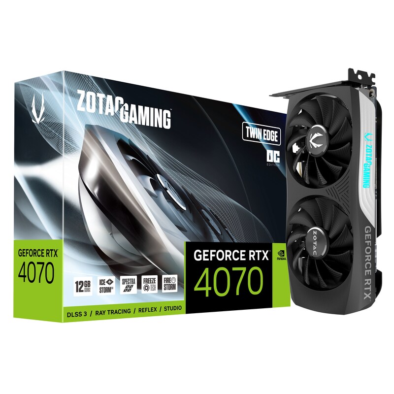 ZOTAC GAMING GeForce RTX 4070 Twin Edge OC 12GB GDDR6X Grafikkarte 3xDP/HDMI