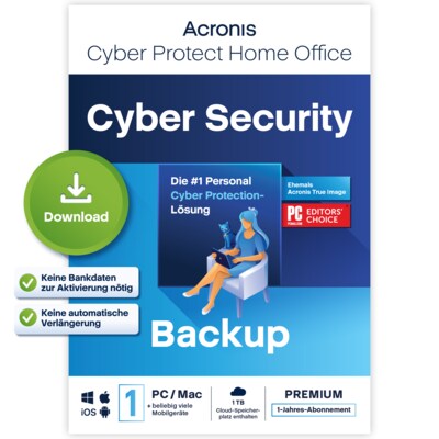 Sicherheit am günstig Kaufen-Cyber Protect Home Office | Backup | Premium | 1TB | Download & Produktschlüssel. Cyber Protect Home Office | Backup | Premium | 1TB | Download & Produktschlüssel <![CDATA[• Umfassende Cyber-Sicherheitslösung für Einzel-PCs und klein