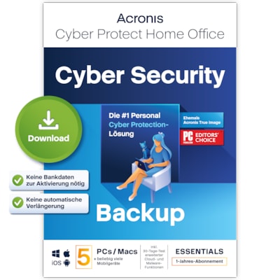 Cyber Protect Home Office | Backup | 5 Geräte | Download & Produktschlüssel