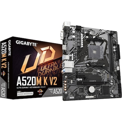 GPU VGA günstig Kaufen-Gigabyte A520M K V2 mATX Mainboard Sockel AM4 VGA/HDMI/M.2/SATA/PS2. Gigabyte A520M K V2 mATX Mainboard Sockel AM4 VGA/HDMI/M.2/SATA/PS2 <![CDATA[• mATX Mainboard mit Sockel AMD AM4 für AMD Ryzen 5./3.Gen • AMD A520 Chipsatz, iGPU • 64 GB max. RAM,