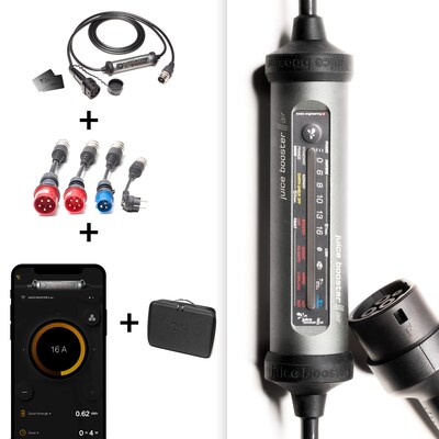 Ladekabel/Datenkabell günstig Kaufen-JUICE BOOSTER 3 air EU Traveller Set. JUICE BOOSTER 3 air EU Traveller Set <![CDATA[• JUICE BOOSTER 3 air EU Traveller Set • 11 kW Ladeleistung • Integriertes Ladekabel 3,1m • Integrierter FI-Schutz gegen Gleich- und Wechselstromfehlerströme]]>. 