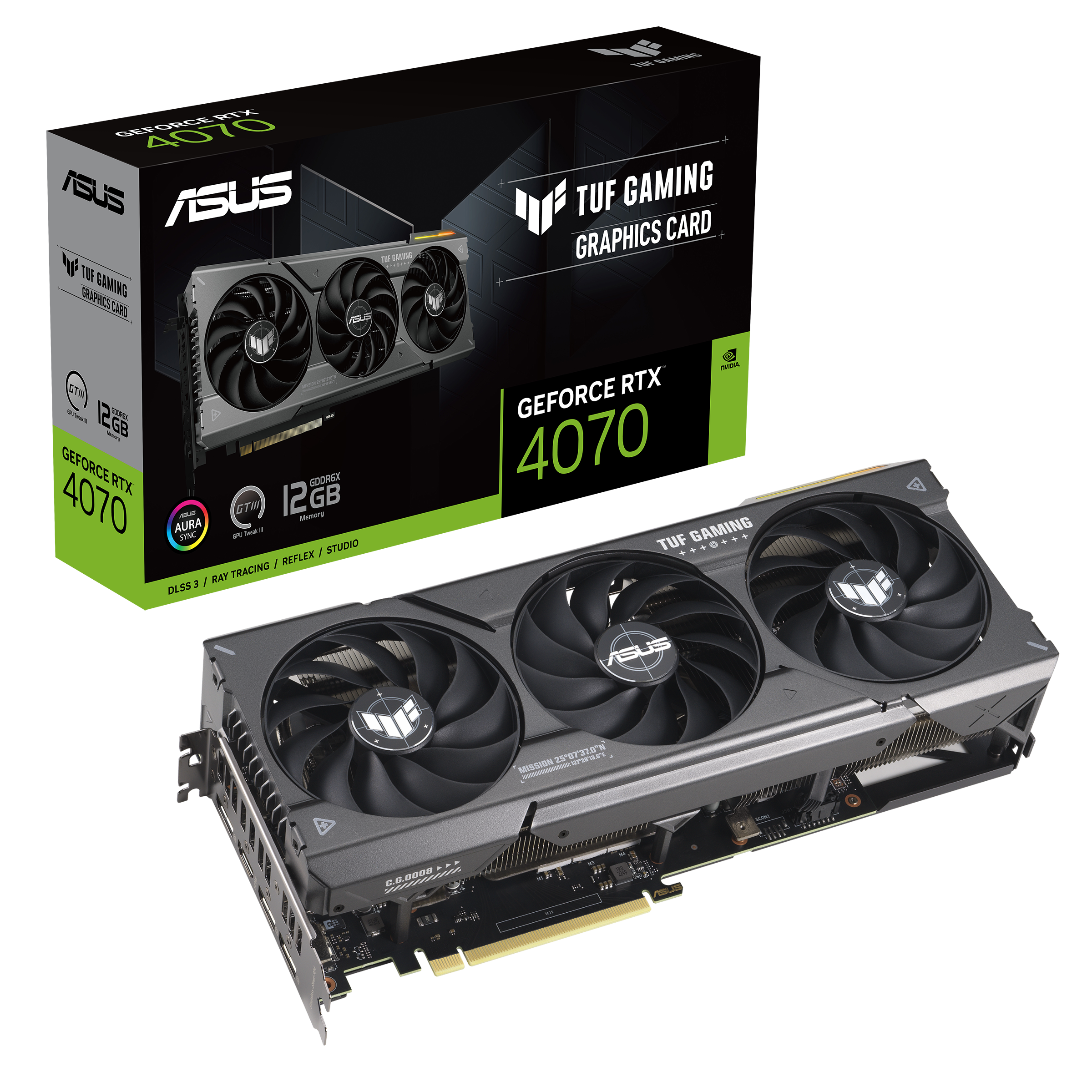 ASUS TUF Gaming GeForce RTX 4070 Grafikkarte 12GB GDDR6X, 1xHDMI, 3xDP