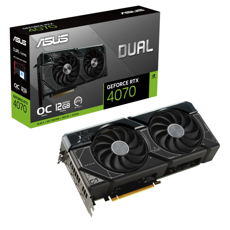 ASUS DUAL GeForce RTX 4070 OC Gaming Grafikkarte 12GB GDDR6X, 1xHDMI, 3xDP