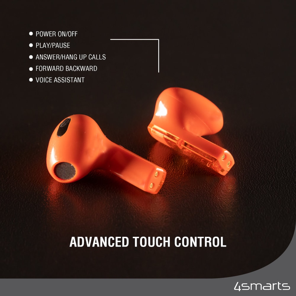4smarts True Wireless Bluetooth Kopfhörer SkyBuds Lucid orange
