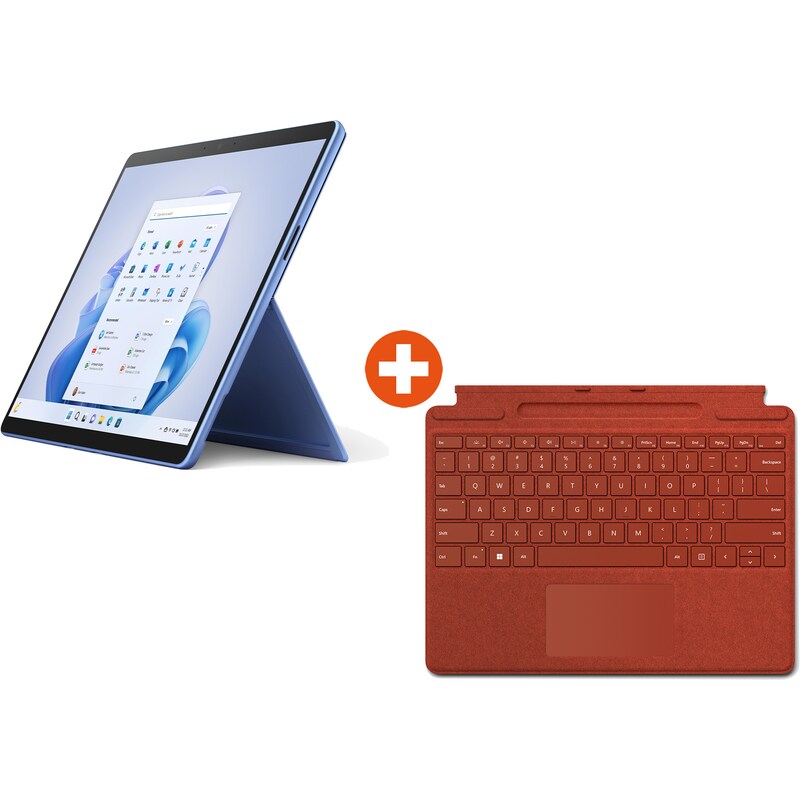 Surface Pro 9 Evo Saphirblau 13" 2in1 i5 16GB/256GB SSD Win11 QI9-00038 KB Rot