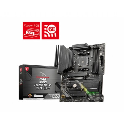 CK 50 günstig Kaufen-MSI MAG B550 Tomahawk MAX WIFI ATX Mainboard Sockel AM4 M.2/DP/HDMI/WIFI/BT. MSI MAG B550 Tomahawk MAX WIFI ATX Mainboard Sockel AM4 M.2/DP/HDMI/WIFI/BT <![CDATA[• ATX Mainboard mit Sockel AMD AM4 für AMD RYZEN 5000 Serie-CPU • AMD B550 Chipsatz, Gra