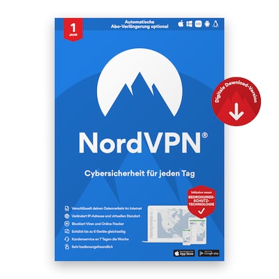 NordVPN Service VPN | 6 Geräte | 1 Jahr | Download & Produktschlüssel