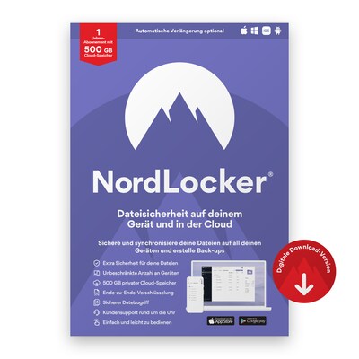 500 J günstig Kaufen-NordLocker | 500GB | Download & Produktschlüssel. NordLocker | 500GB | Download & Produktschlüssel <![CDATA[• Maximaler Schutz deiner Daten mit High-End-Verschlüsselung • Für 1 Nutzer • Laufzeit: 1 Jahr • Plattform: Windows, Ma