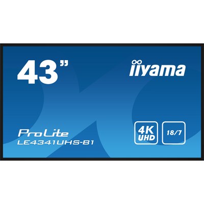 HDMI Auf günstig Kaufen-iiyama ProLite LE4341UHS-B1 108cm (42,5") 4K UHD Digital Signage Monitor HDMI. iiyama ProLite LE4341UHS-B1 108cm (42,5") 4K UHD Digital Signage Monitor HDMI <![CDATA[• Energieeffizienzklasse: G • Größe: 108 cm(43 Zoll) 16:9, Auflösung: 3.84