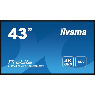 10 II günstig Kaufen-iiyama ProLite LE4341UHS-B1 108cm (42,5") 4K UHD Digital Signage Monitor HDMI. iiyama ProLite LE4341UHS-B1 108cm (42,5") 4K UHD Digital Signage Monitor HDMI <![CDATA[• Energieeffizienzklasse: G • Größe: 108 cm(43 Zoll) 16:9, Auflösung: 3.84