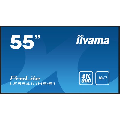 Pro auf günstig Kaufen-iiyama ProLite LE5541UHS-B1 138,8cm (55") 4K UHD Digital Signage Monitor HDMI. iiyama ProLite LE5541UHS-B1 138,8cm (55") 4K UHD Digital Signage Monitor HDMI <![CDATA[• Energieeffizienzklasse: G • Größe: 138 cm(55 Zoll) 16:9, Auflösung: 3.84