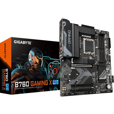 INTEL günstig Kaufen-GIGABYTE B760 GAMING X ATX Mainboard Sockel 1700 M.2/HDMI/DP. GIGABYTE B760 GAMING X ATX Mainboard Sockel 1700 M.2/HDMI/DP <![CDATA[• ATX Mainboard mit Sockel Intel 1700 für Intel Core 13. Generation-CPU • Intel B760-Chipsatz, Intel HD Graphics Grafi