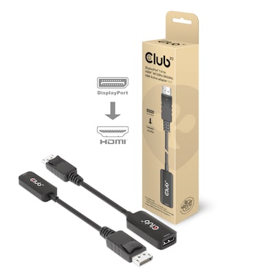 Club  günstig Kaufen-Club 3D DisplayPort 1.4 auf HDMI 4K120Hz/8K60Hz HDR-Aktiv-Adapter St./B 0,1m. Club 3D DisplayPort 1.4 auf HDMI 4K120Hz/8K60Hz HDR-Aktiv-Adapter St./B 0,1m <![CDATA[• Displayport-Adapter • Anschlüsse: Displayport und HDMI Buchse • Farbe: schwarz, L