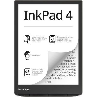 aus der günstig Kaufen-PocketBook InkPad 4 Stardust Silver eReader mit 300 DPI 32GB. PocketBook InkPad 4 Stardust Silver eReader mit 300 DPI 32GB <![CDATA[• Display: 6