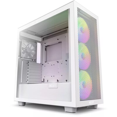 to a günstig Kaufen-NZXT H7 Flow White RGB Midi Tower ATX Gaming Gehäuse mit Glasfenster. NZXT H7 Flow White RGB Midi Tower ATX Gaming Gehäuse mit Glasfenster <![CDATA[• Midi Tower für ATX mit Seitenfenster, schwarz • Antistaubfilter, Kabelmanagement, 2 Lüfte