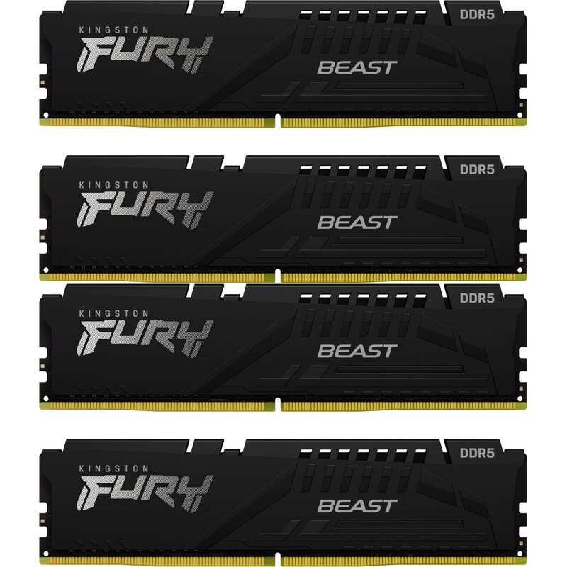 64GB (4x16GB) KINGSTON FURY Beast Black XMP DDR5-5200 CL40 RAM Speicher Kit