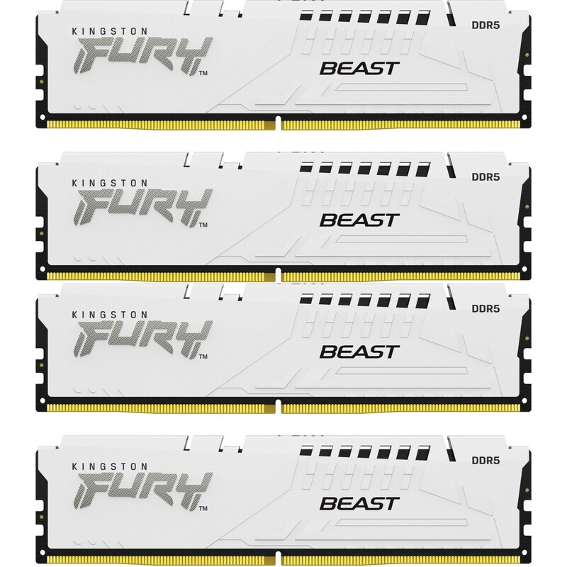 64GB (4x16GB) KINGSTON FURY Beast White XMP DDR5-5200 CL40 RAM Speicher Kit