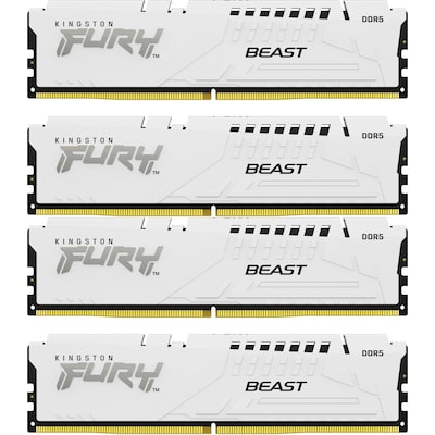 Beast DDR5 günstig Kaufen-64GB (4x16GB) KINGSTON FURY Beast White XMP DDR5-5200 CL40 RAM Speicher Kit. 64GB (4x16GB) KINGSTON FURY Beast White XMP DDR5-5200 CL40 RAM Speicher Kit <![CDATA[• 64 GB (RAM-Module: 4 Stück) • DDR5-RAM 5200 MHz ECC • CAS Latency (CL) 40 • Anschl